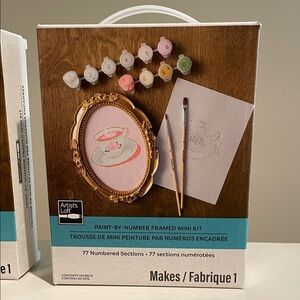 Paint-by-Number Framed Mini Kit - Gold and Pink
